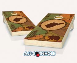 "West Virginia State Wood Homage" Cornhole Set